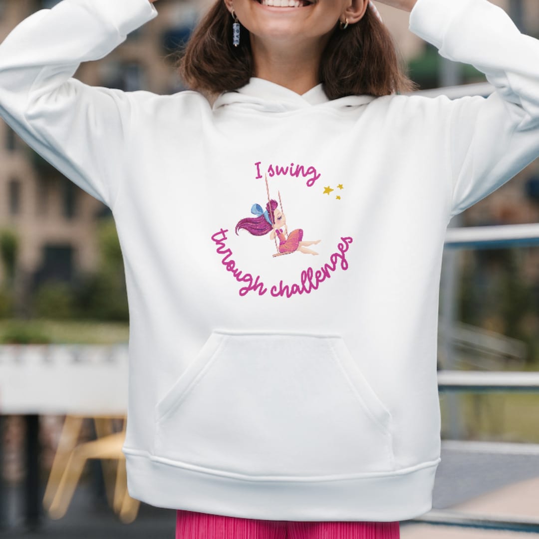 Girls' Hoodie with Inspirational Growth Mindset Design - Image 4