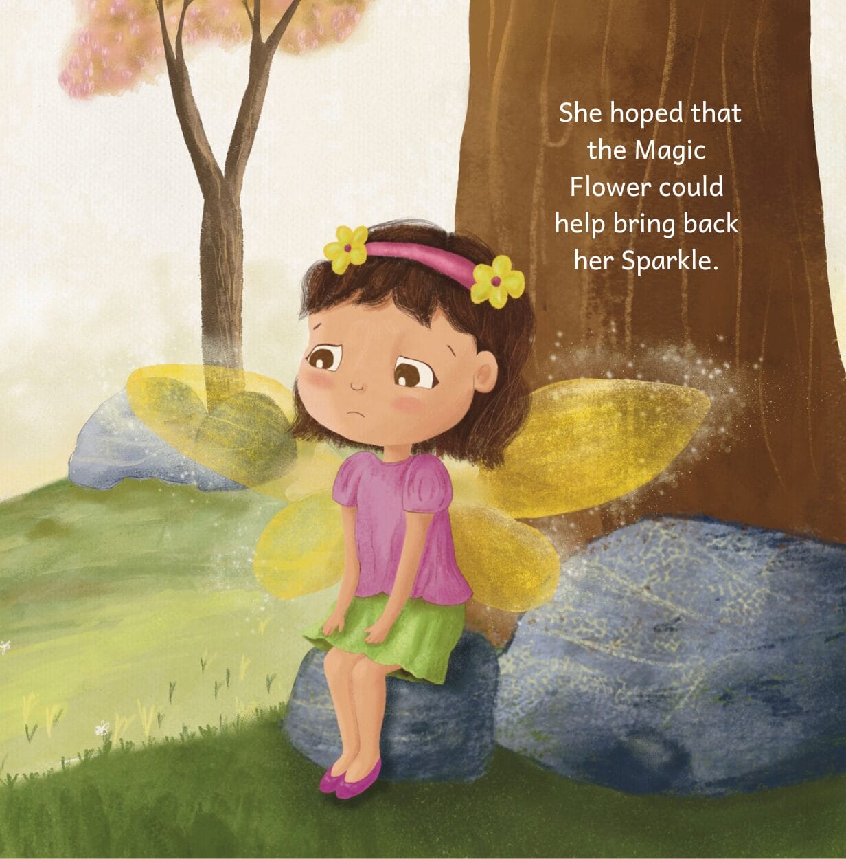Sparkle and Magic Breathing preview page. Izzy the fairy seated