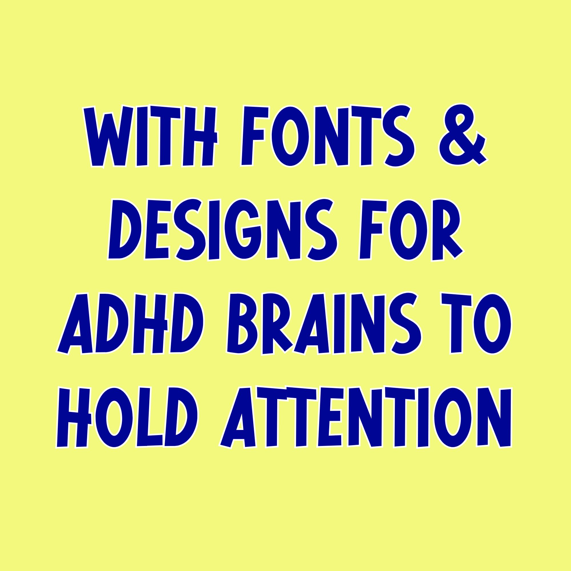 ADHD book with big font